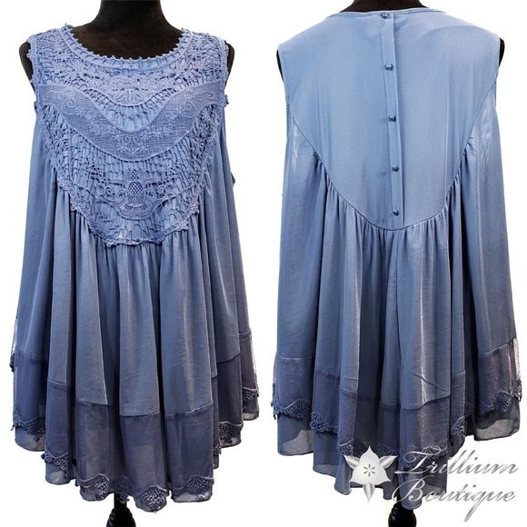 Ultra Pink Tops - Ultra Pink Blue Sleeveless Blouse Women's, NWT, 2X